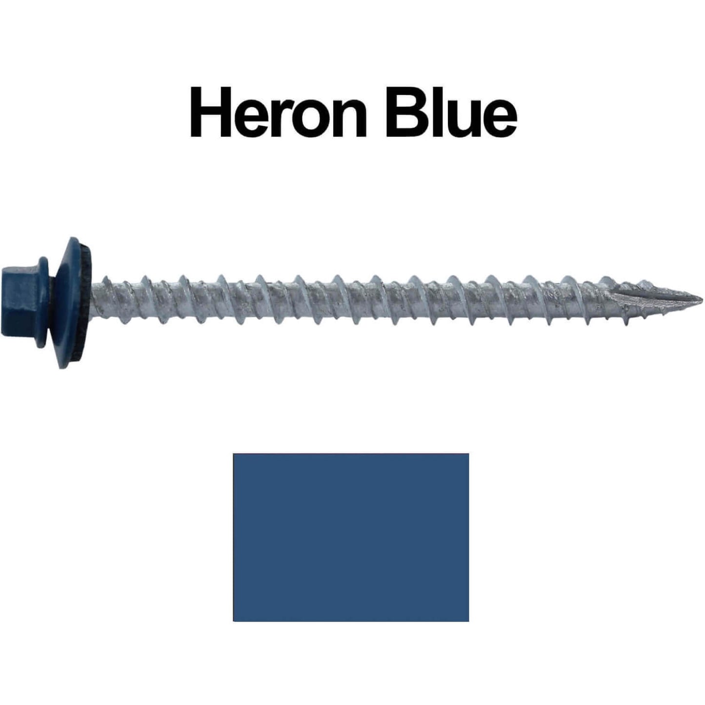 #10 x 2-1/2" Metal ROOFING SCREWS - Hex Washer Head - Self starting/self tapping - EPDM washer. Colored head.