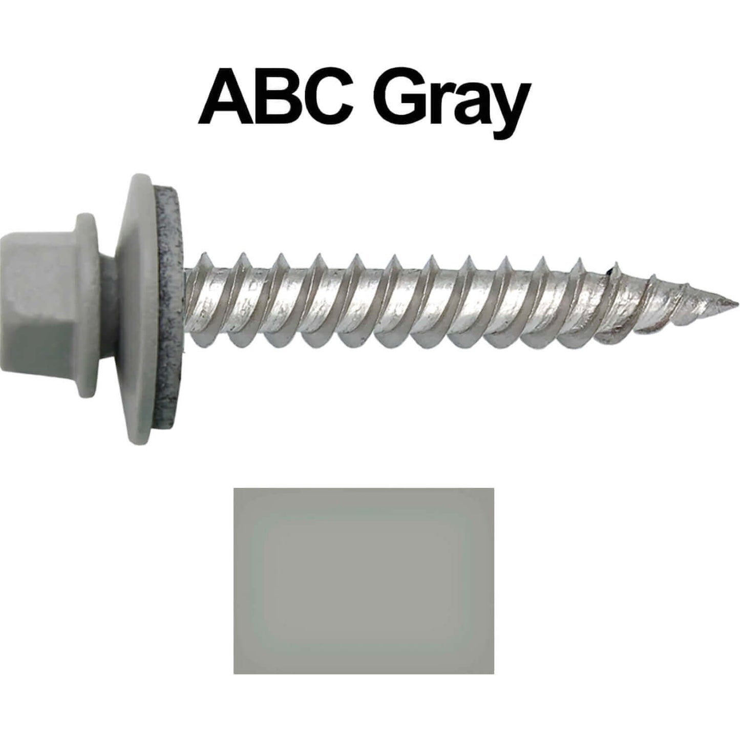 12 x 1-1/2" Stainless Steel Metal Roofing Screw - Hex Washer Head - Self starting/self tapping - EPDM washer. Colored head.