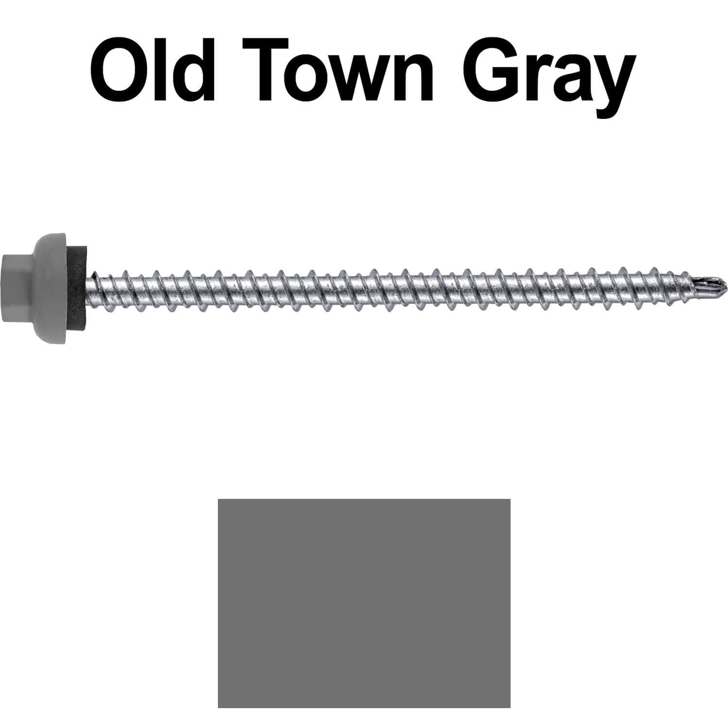 10 X 3" Zinc Aluminum Cap MINI-DRILLER Roofing Screws HI-LO THREAD Zinc Plated Carbon Steel Shank - EPDM Washer - Colored head