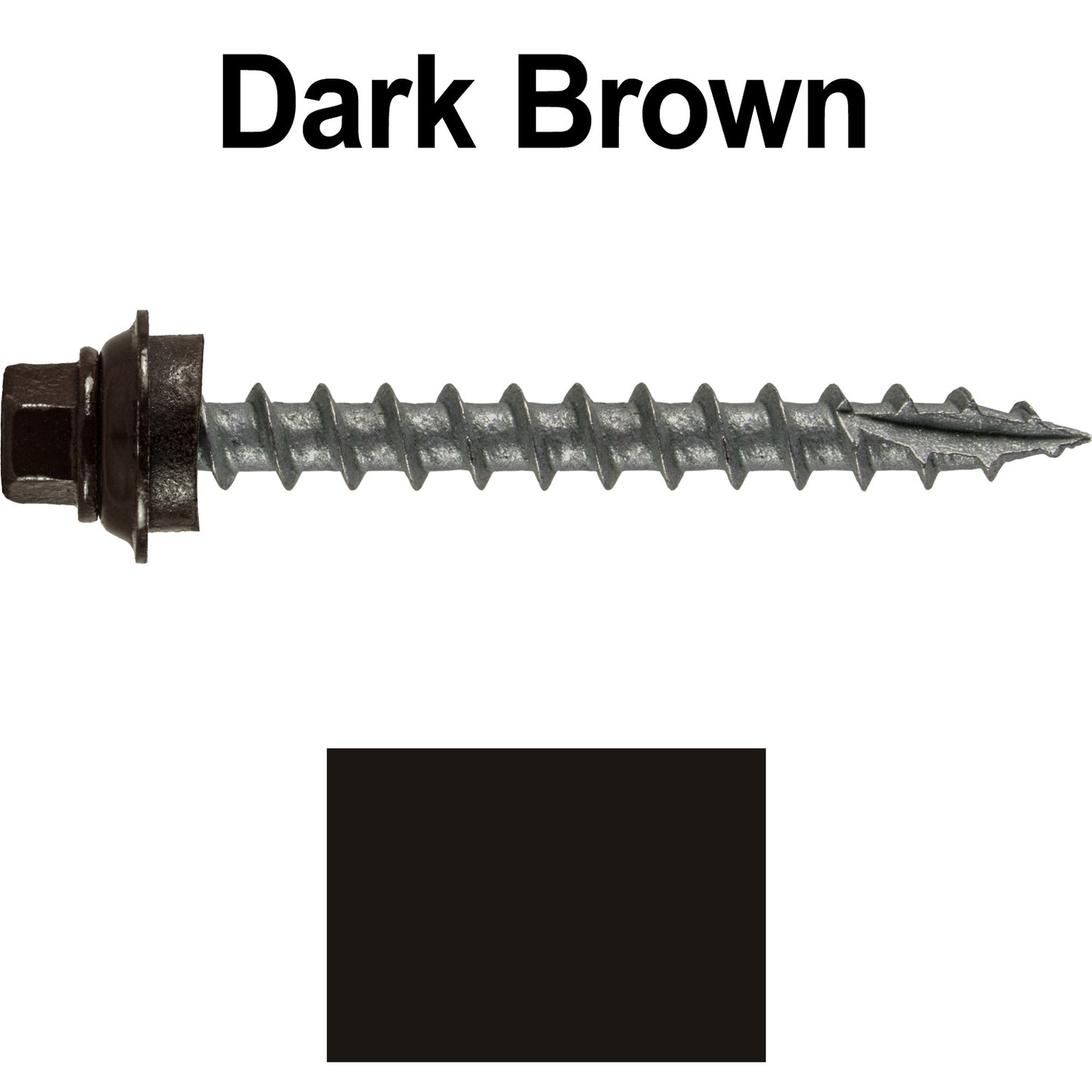 12 X 2" Metal Roofing Screws For OSB and Plywood - Galvanized Metal to Wood Type 17 Tip - 1/4" Hex Head - Assembled EPDM Washer