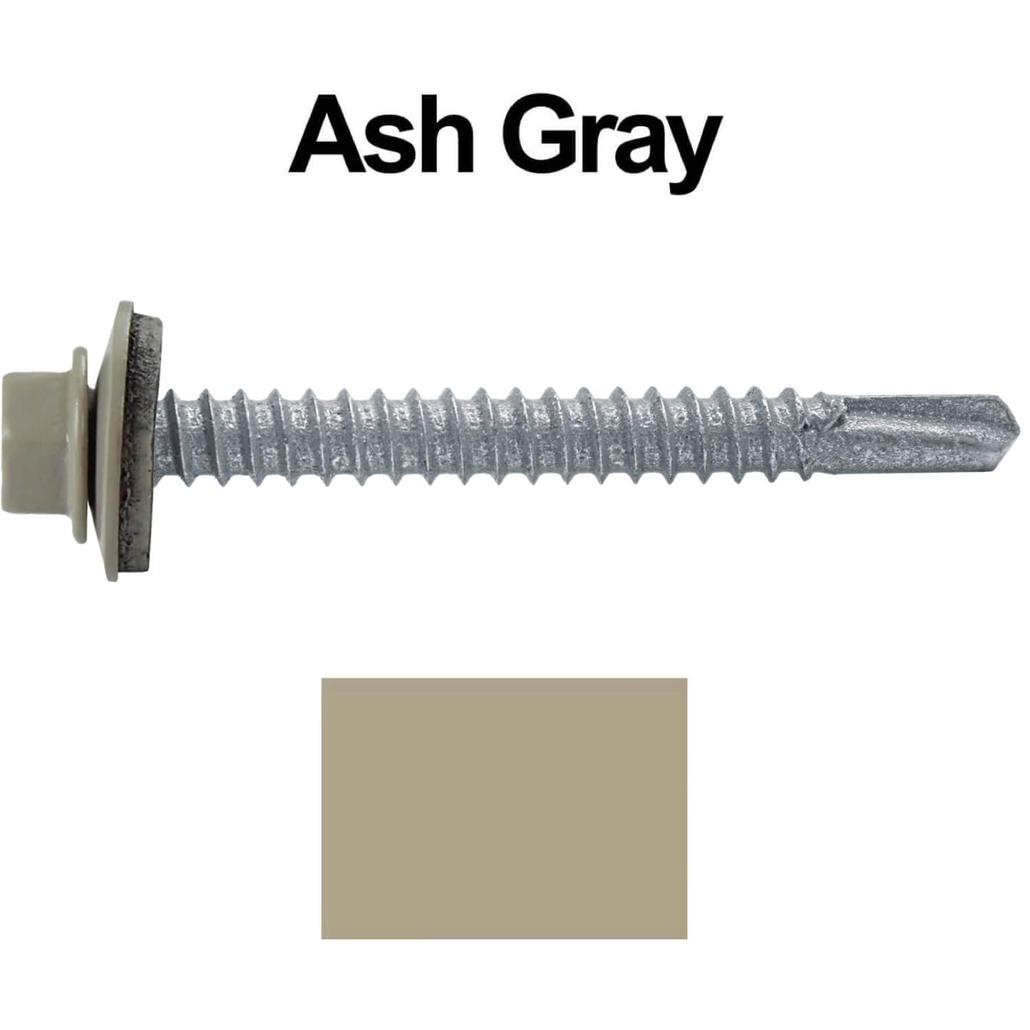 #12 x 2" Metal to Metal Type #3 Metal Roofing Screws - Hex Head Drill Point - 9/16" EPDM Washer.