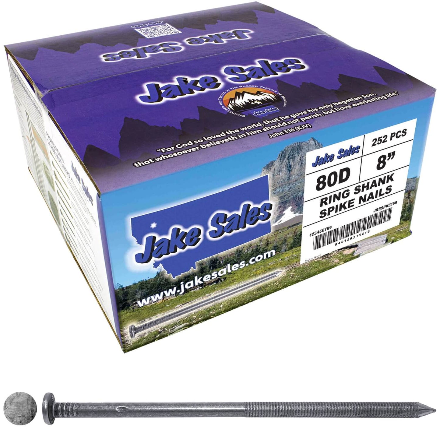 Ring Shank Common Bright and Spike Nails - Used for landscaping timbers, railroad ties, pole barns and load bearing structures
