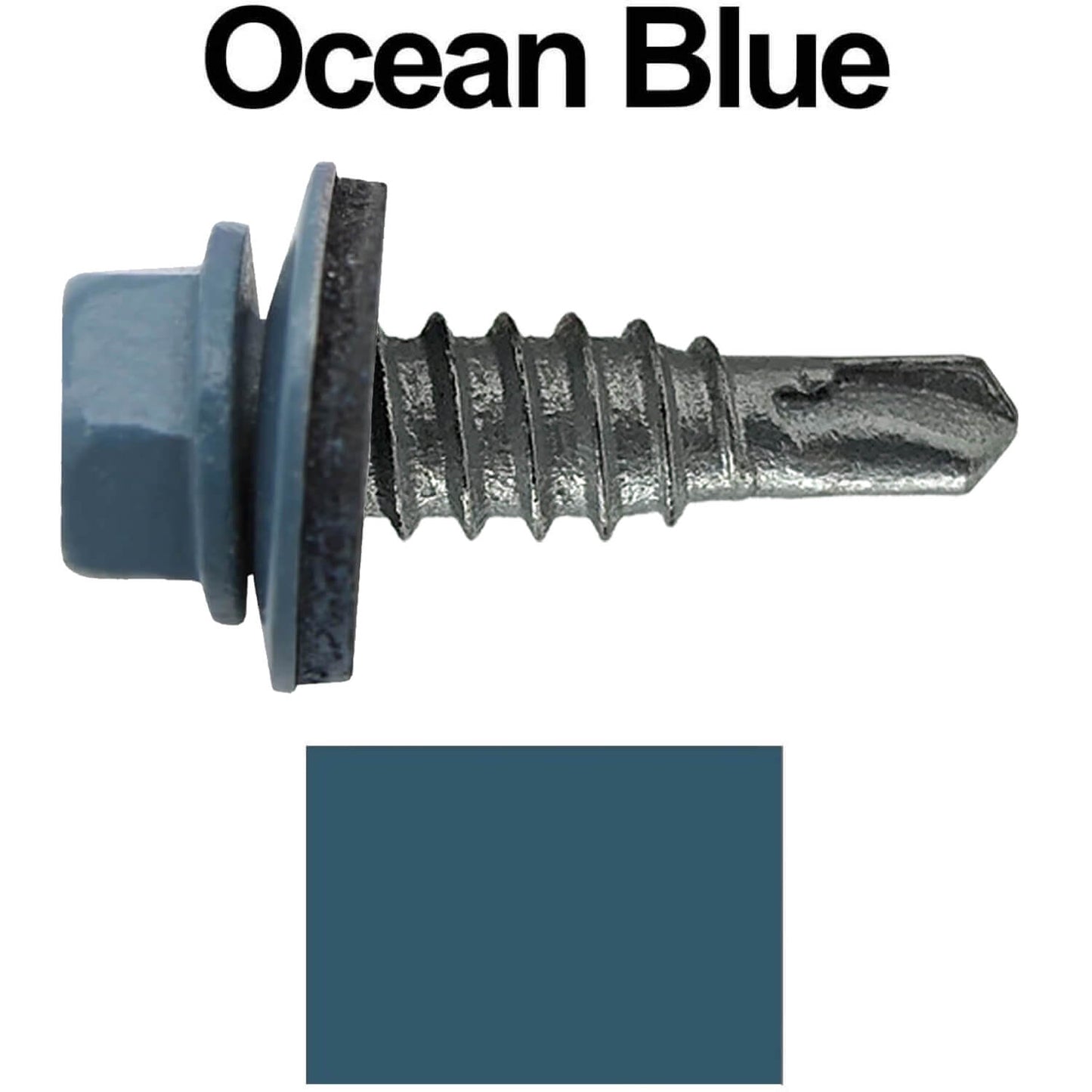 #14 x 7/8" Stitch Tek Metal to Metal Type #1 Roofing Screws - Hex Washer Head - Drill Point - 9/16" EPDM washer.