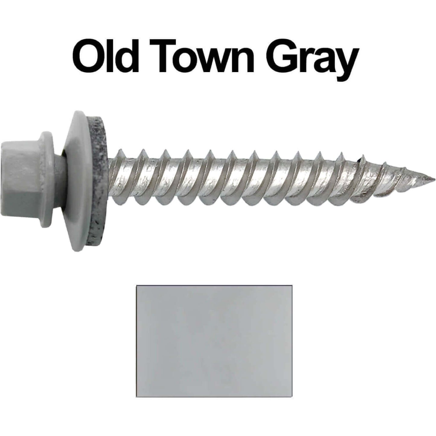 12 x 1-1/2" Stainless Steel Metal Roofing Screw - Hex Washer Head - Self starting/self tapping - EPDM washer. Colored head.