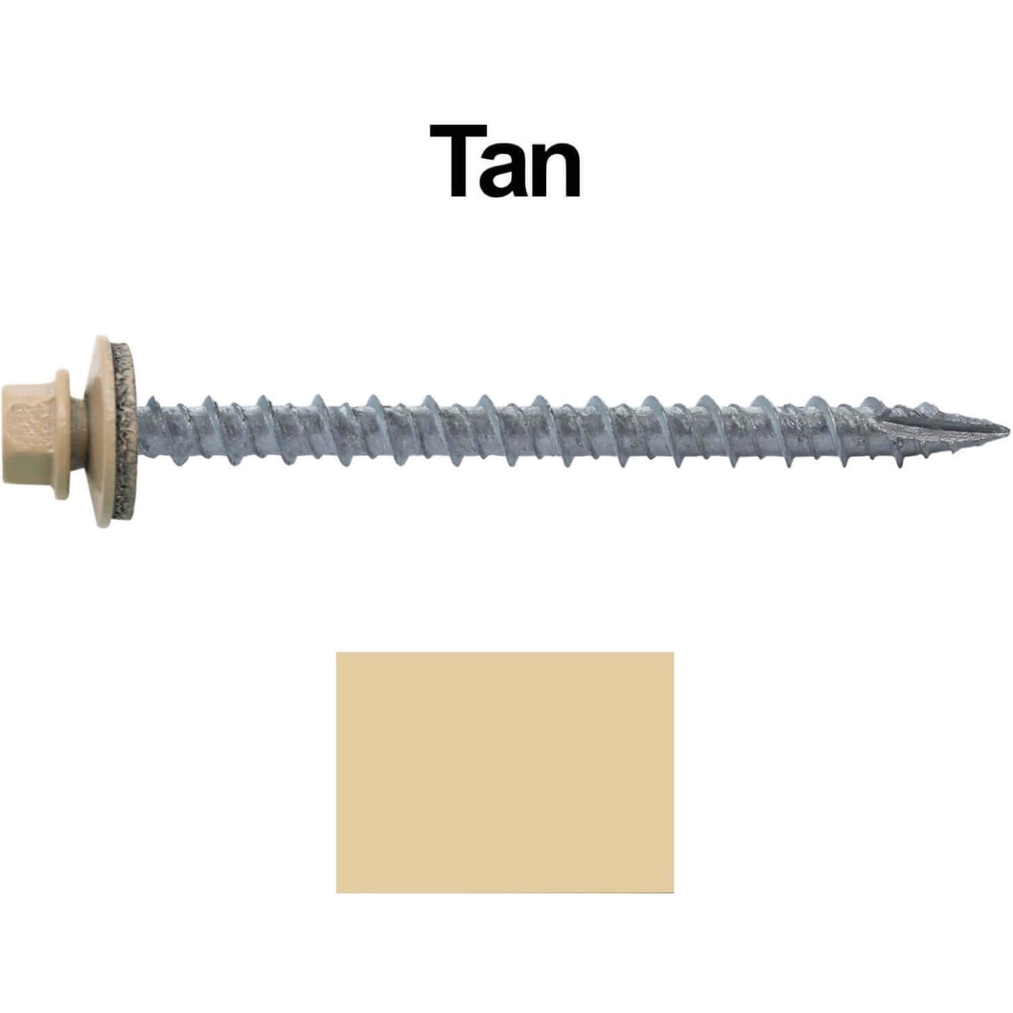 #10 x 2-1/2" Metal ROOFING SCREWS - Hex Washer Head - Self starting/self tapping - EPDM washer. Colored head.