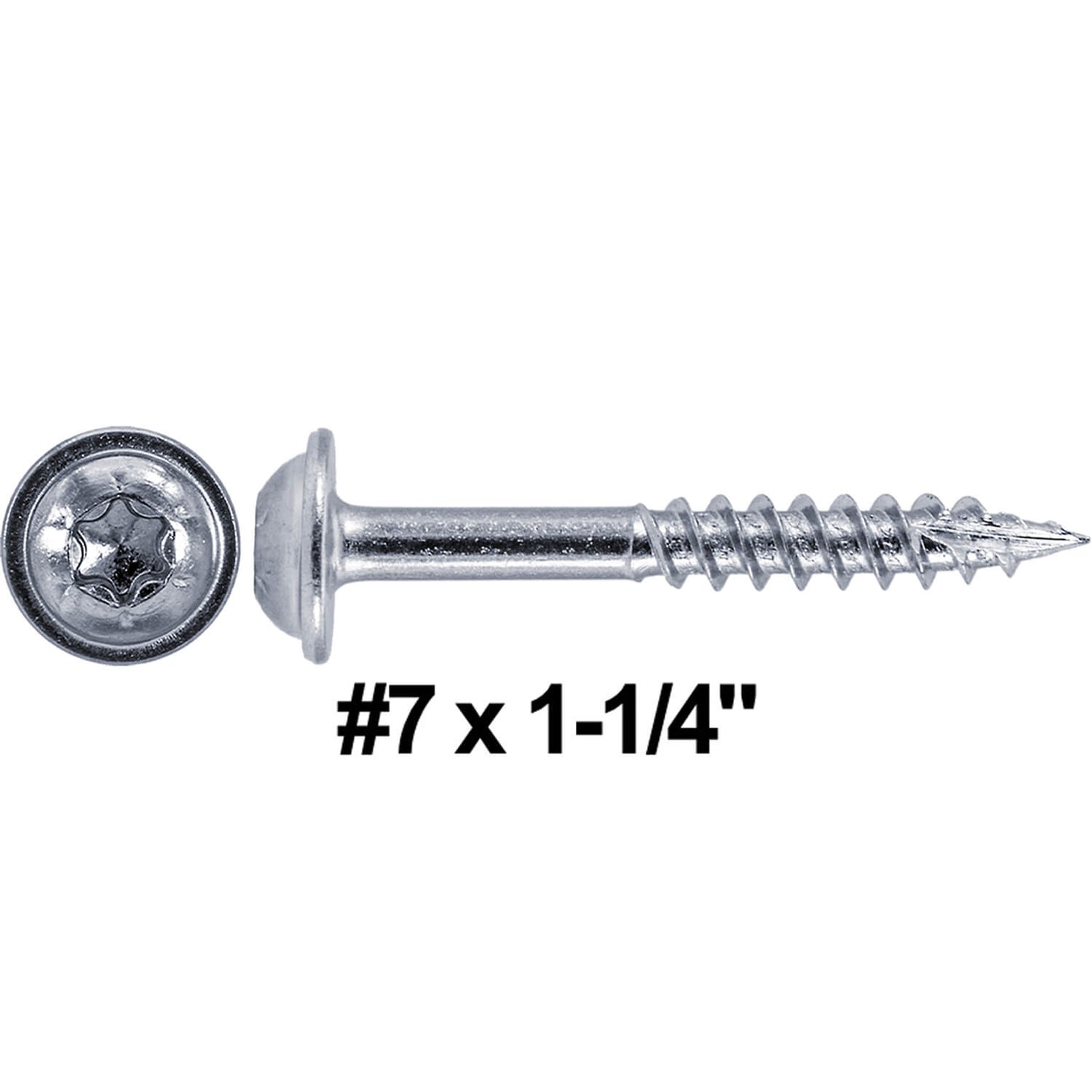 #7 Pocket Hole Torx/Star Head Screws FINE Thread - - Torx/Star Drive Pocket Hole Screws for Cabinetry & Furniture - T-20 Torx Screw Head