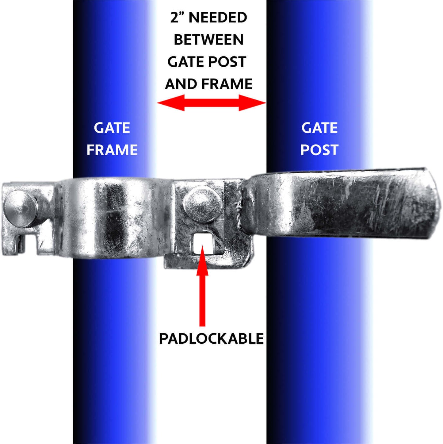Chain Link Fence Gate Fork Latch - Fence Gate Latch - Galvanized Fence Gate Latch With Hole for Padlock