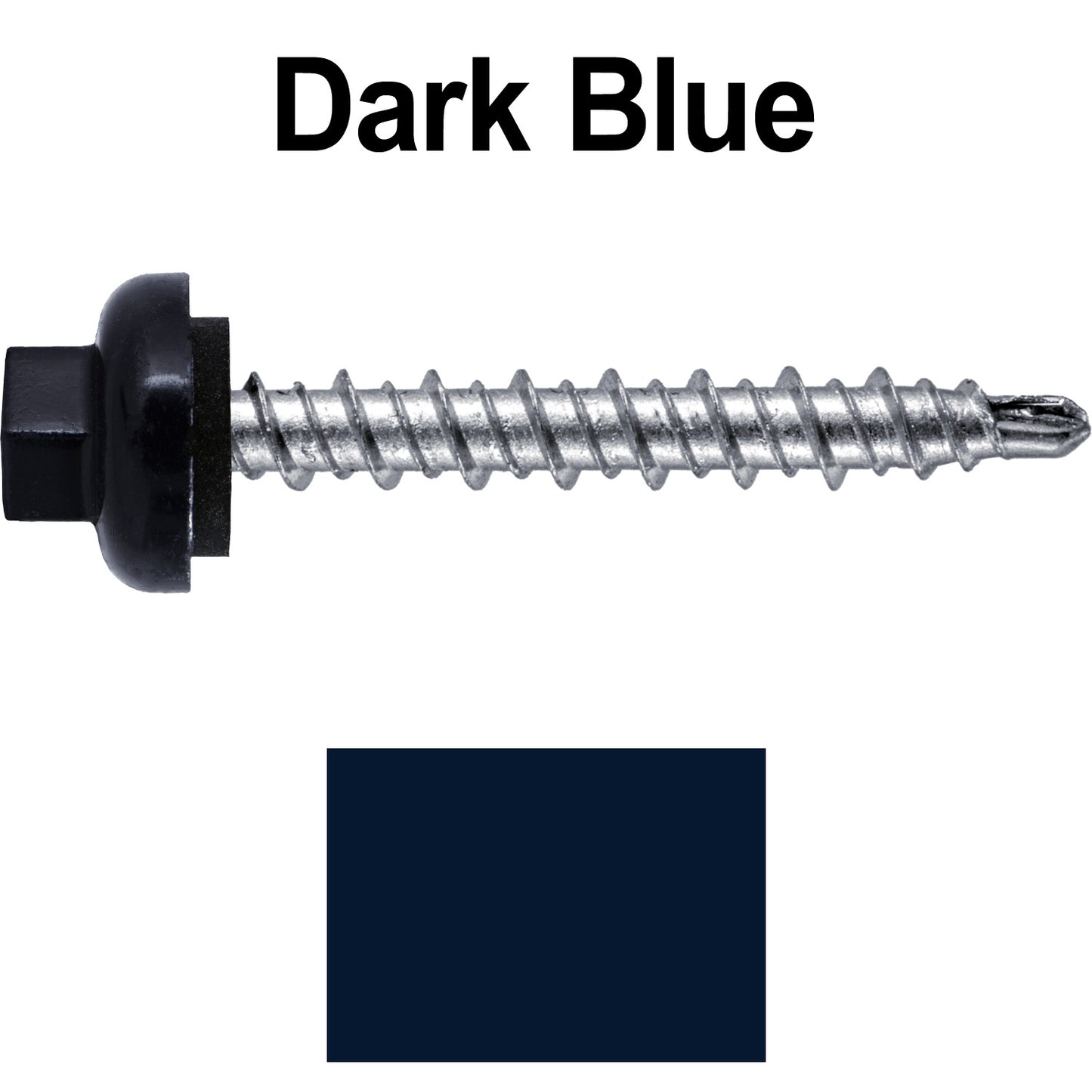 10 X 1-1/2” Zinc Aluminum Cap MINI-DRILLER Roofing Screws HI-LO THREAD Zinc Plated Carbon Steel Shank - EPDM Washer - Colored head