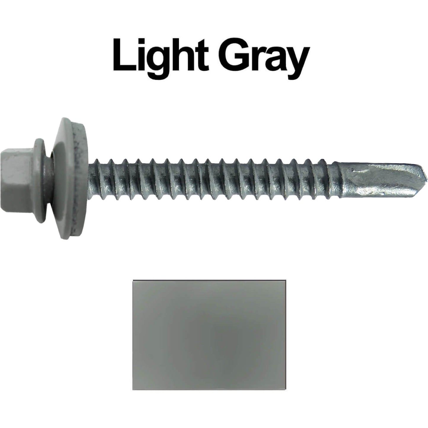 #12 x 2-1/2" Metal to Metal Type #3 Metal Roofing Screws - Hex Head Drill Point - 9/16" EPDM Washer. Colored head.