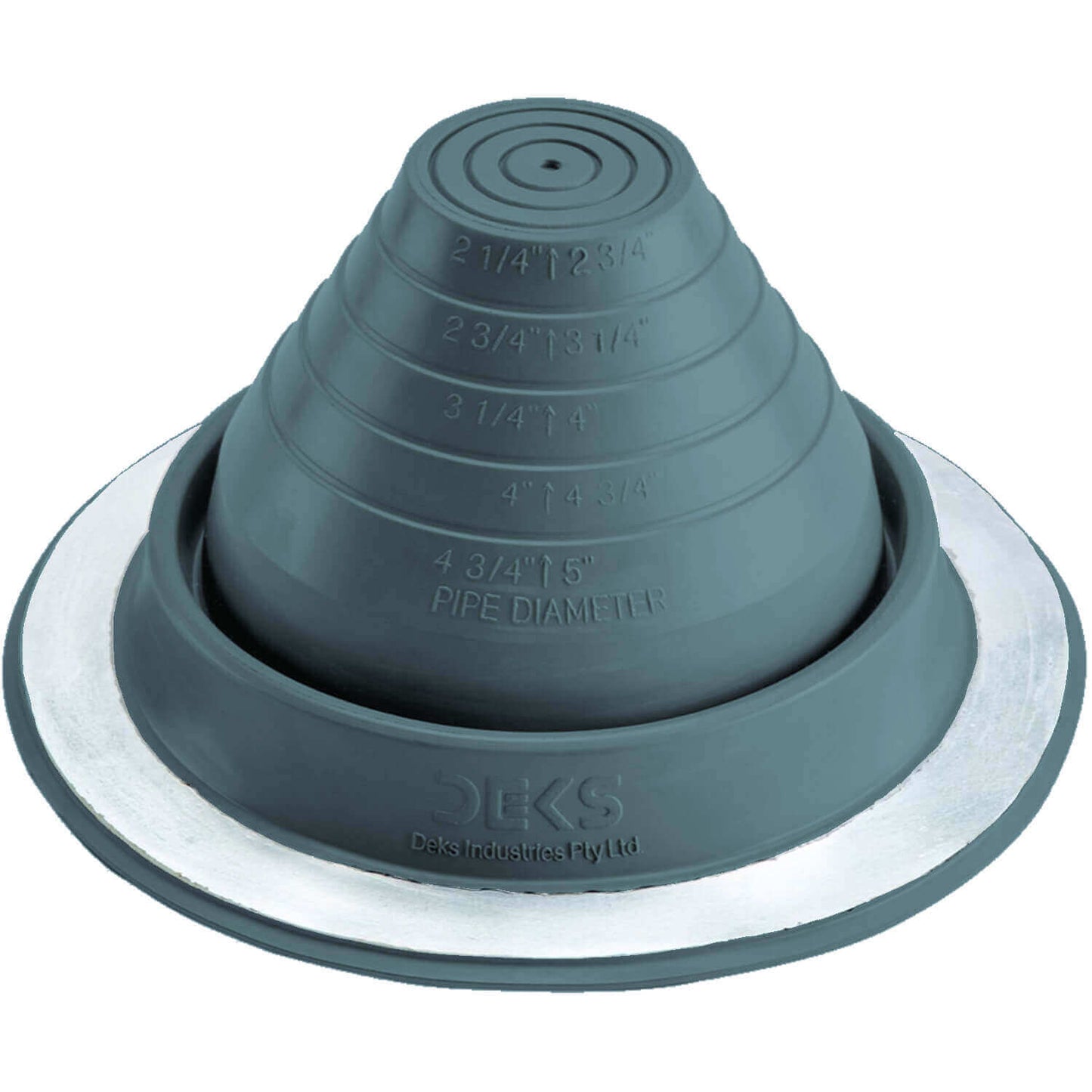 Dektite Round EPDM Pipe Flashings in Multiple Colors and Three Different Sizes. Continuous Service Temperature Ranges of -58F to 239F (EPDM)