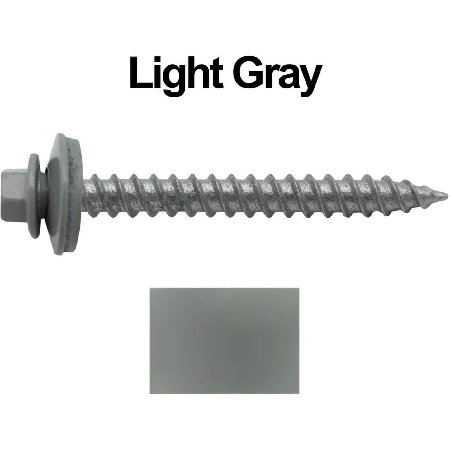 #12 x 2" RE-GRIP METAL ROOFING SCREWS - Hex Washer Head - Self starting/self tapping - EPDM washer. Colored head.