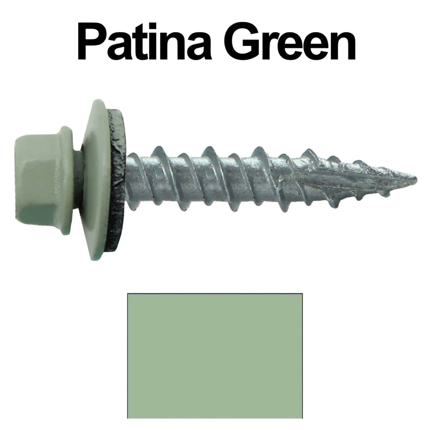 #10 x 1" Metal ROOFING SCREWS - Hex Washer Head - Self starting/self tapping - EPDM washer. Colored head.