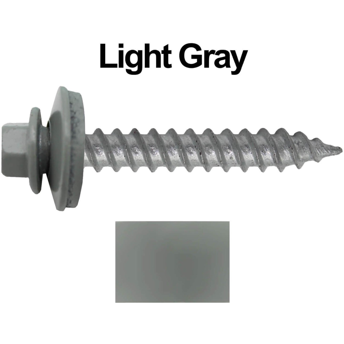12 x 1-1/2" Metal ROOFING SCREWS - Hex Washer Head - Self starting/self tapping - EPDM washer. Colored head.