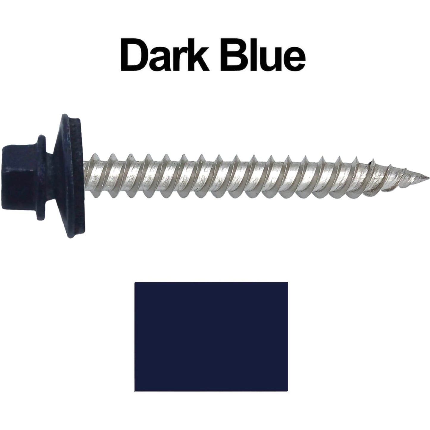 12 x 2" Stainless Steel Metal Roofing Screw - Hex ReGrip Washer Head - Self starting/self tapping - EPDM washer. Colored head.