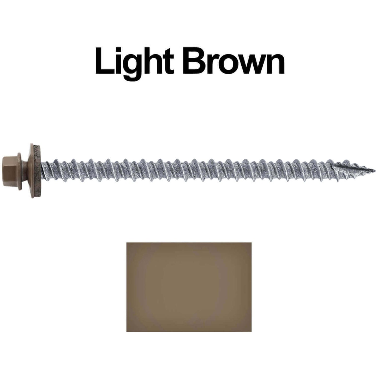 #10 x 3" Metal ROOFING SCREWS - Hex Washer Head - Self starting/self tapping - EPDM washer. Colored head.