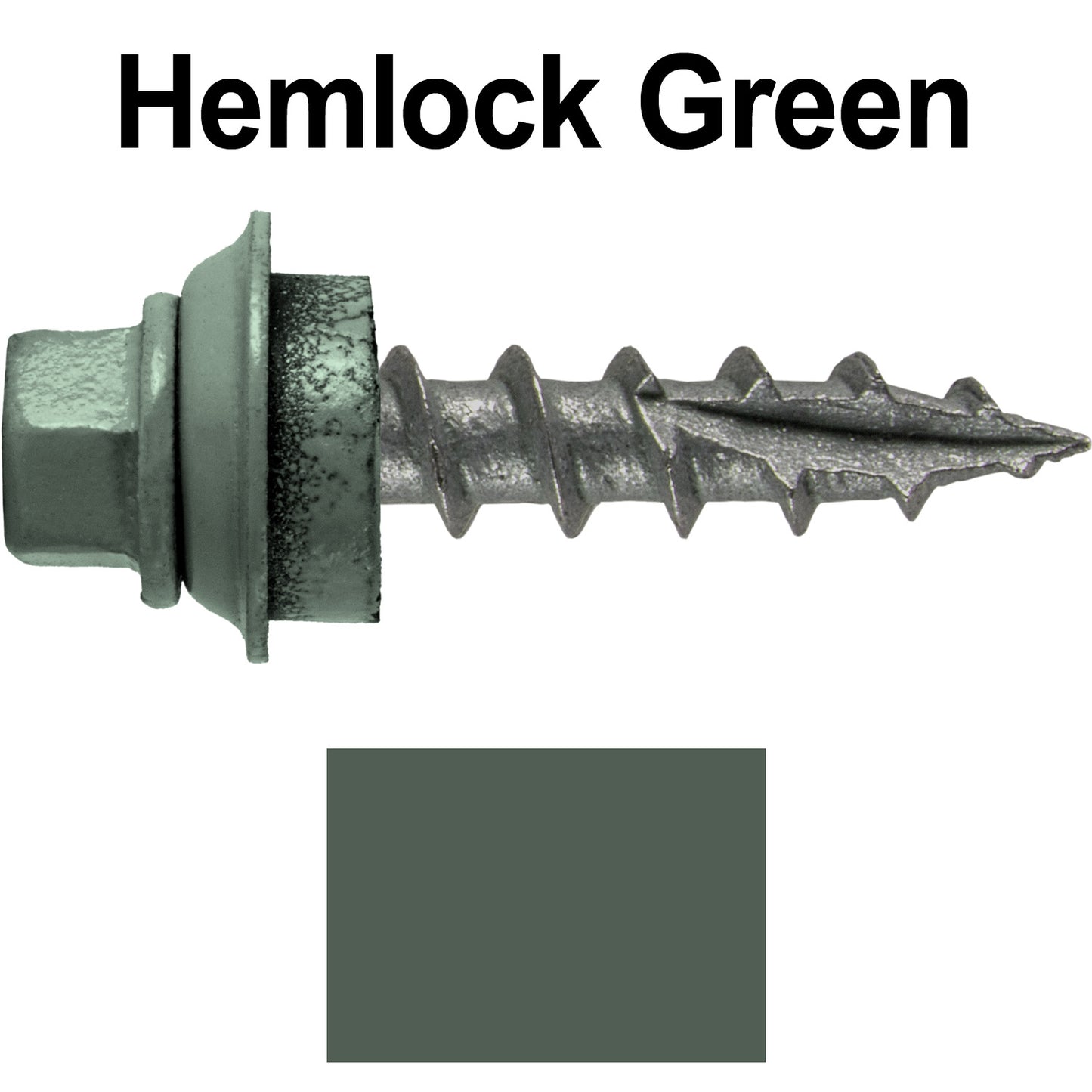 12 X 1" Metal Roofing Screws For OSB and Plywood - Galvanized Metal to Wood Type 17 Tip - 1/4" Hex Head - Assembled EPDM Washer