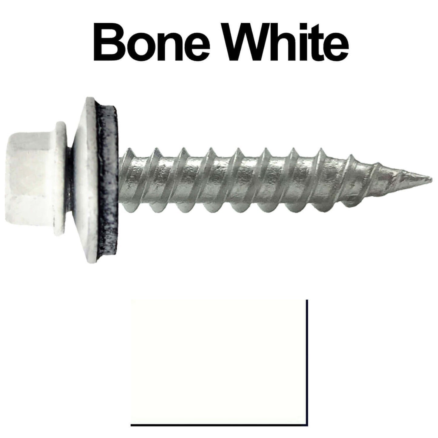 #9 x 1" Stainless Steel Metal Roofing Screws - Hex Washer Head - Self-Piercing (SP) tip metal to wood siding screws. EPDM washer. Colored head.