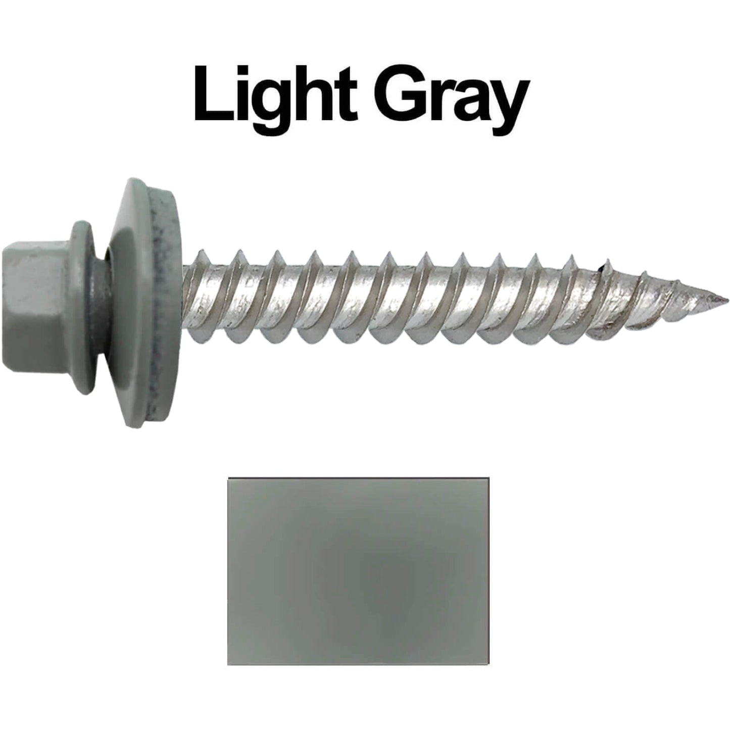 12 x 1-1/2" Stainless Steel Metal Roofing Screw - Hex Washer Head - Self starting/self tapping - EPDM washer. Colored head.