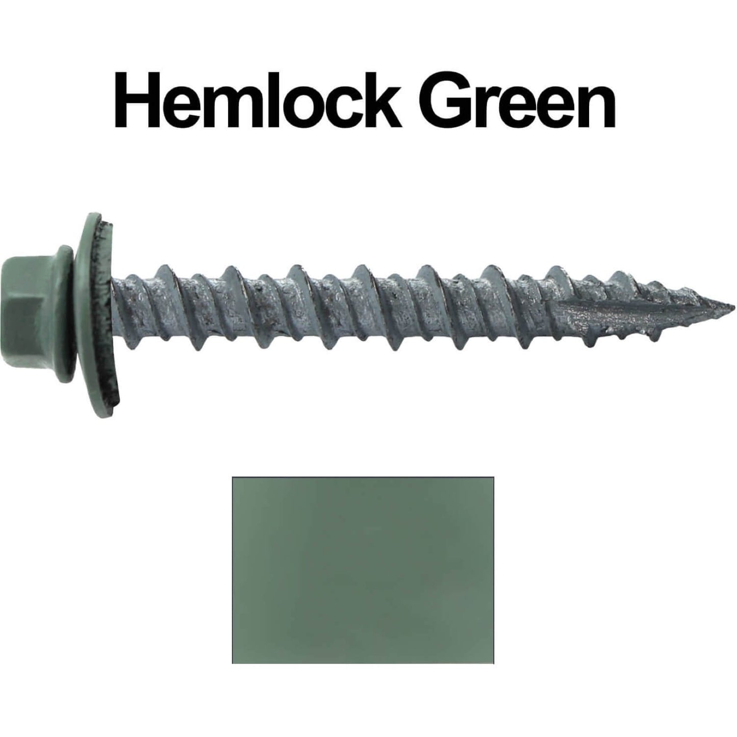 #10 x 1-1/2" Metal ROOFING SCREWS - Hex Washer Head - Self starting/self tapping - EPDM washer. Colored head.