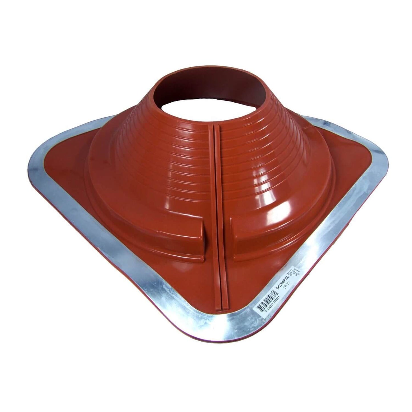 DEKTITE SQUARE BASE COMBO PIPE FLASHING BOOT: RED High Temp Silicone Square Base Flexible Pipe Flashing Dektite