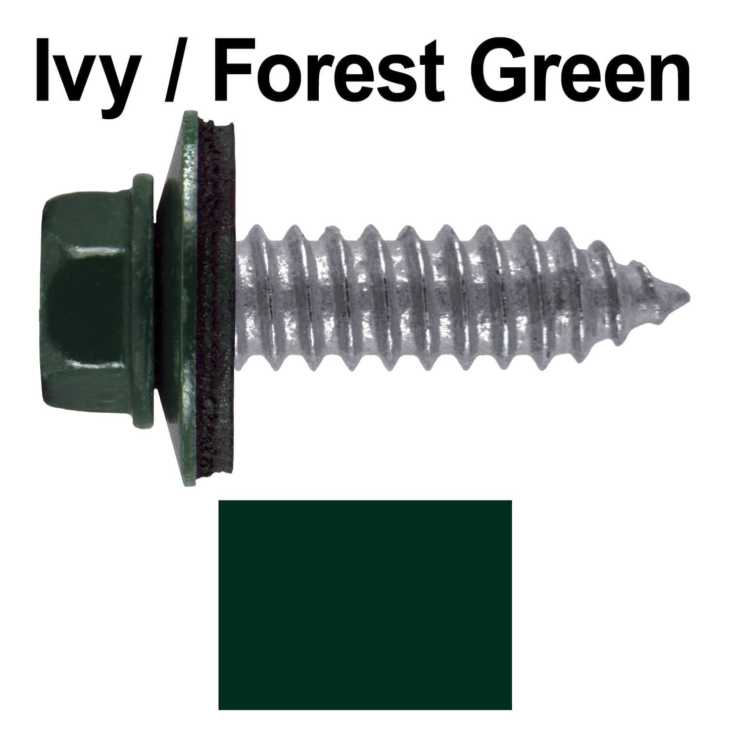 17 x 1" Metal Roofing Screws - Metal Panel to Metal Purlins and Recovery Screws - Hex Washer Head - EPDM washer.