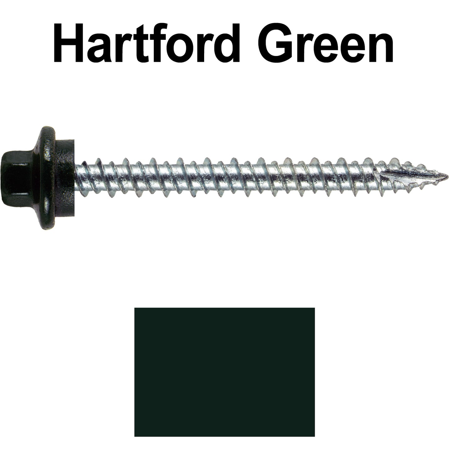 10 x 2” - STAINLESS HEX / ZINC Sheet Metal Roof Screw. Self starting metal to wood siding screws. EPDM washer. Colored head.