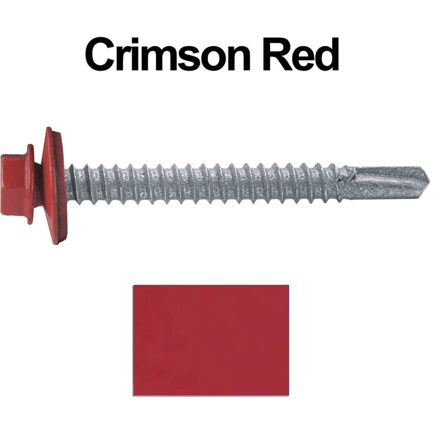 #12 x 2" Metal to Metal Type #3 Metal Roofing Screws - Hex Head Drill Point - 9/16" EPDM Washer.