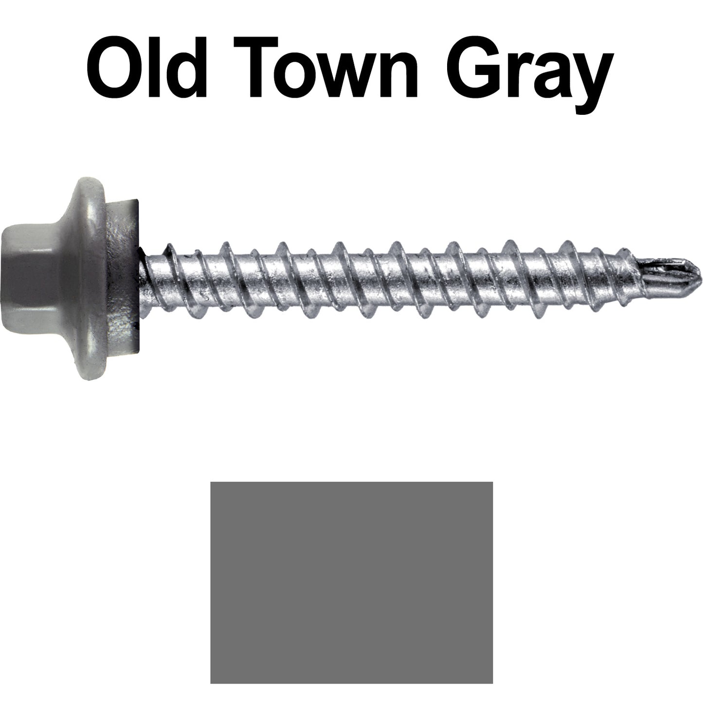 #10 x 1-1/2" Stainless Steel Mini Driller Sheet Metal Roofing Screw - Hex Washer Cap - Self starting metal to wood siding screws - EPDM washer. Colored head.