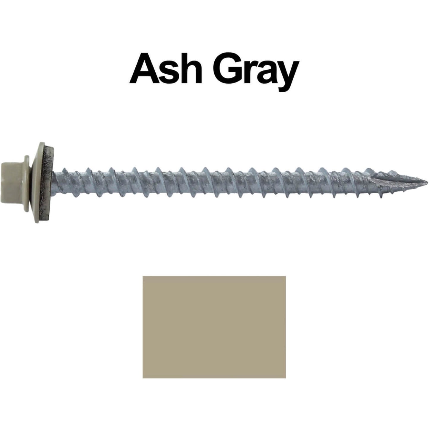 #10 x 2-1/2" Metal ROOFING SCREWS - Hex Washer Head - Self starting/self tapping - EPDM washer. Colored head.