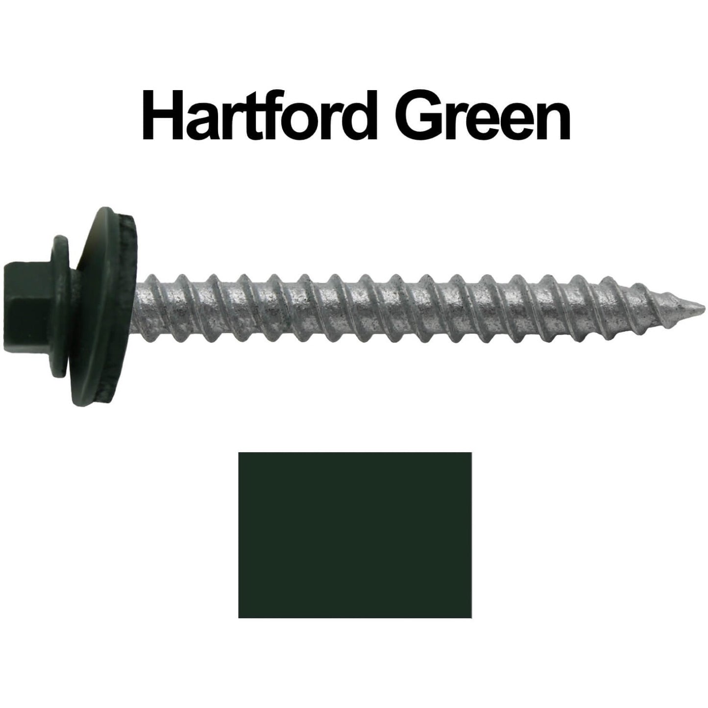#12 x 2" RE-GRIP METAL ROOFING SCREWS - Hex Washer Head - Self starting/self tapping - EPDM washer. Colored head.