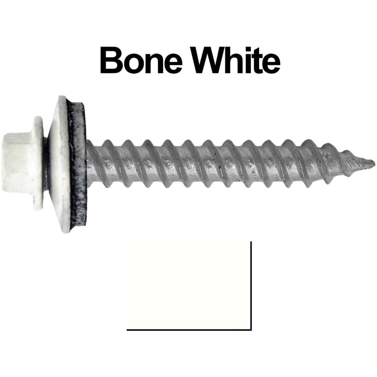 12 x 1-1/2" Metal ROOFING SCREWS - Hex Washer Head - Self starting/self tapping - EPDM washer. Colored head.