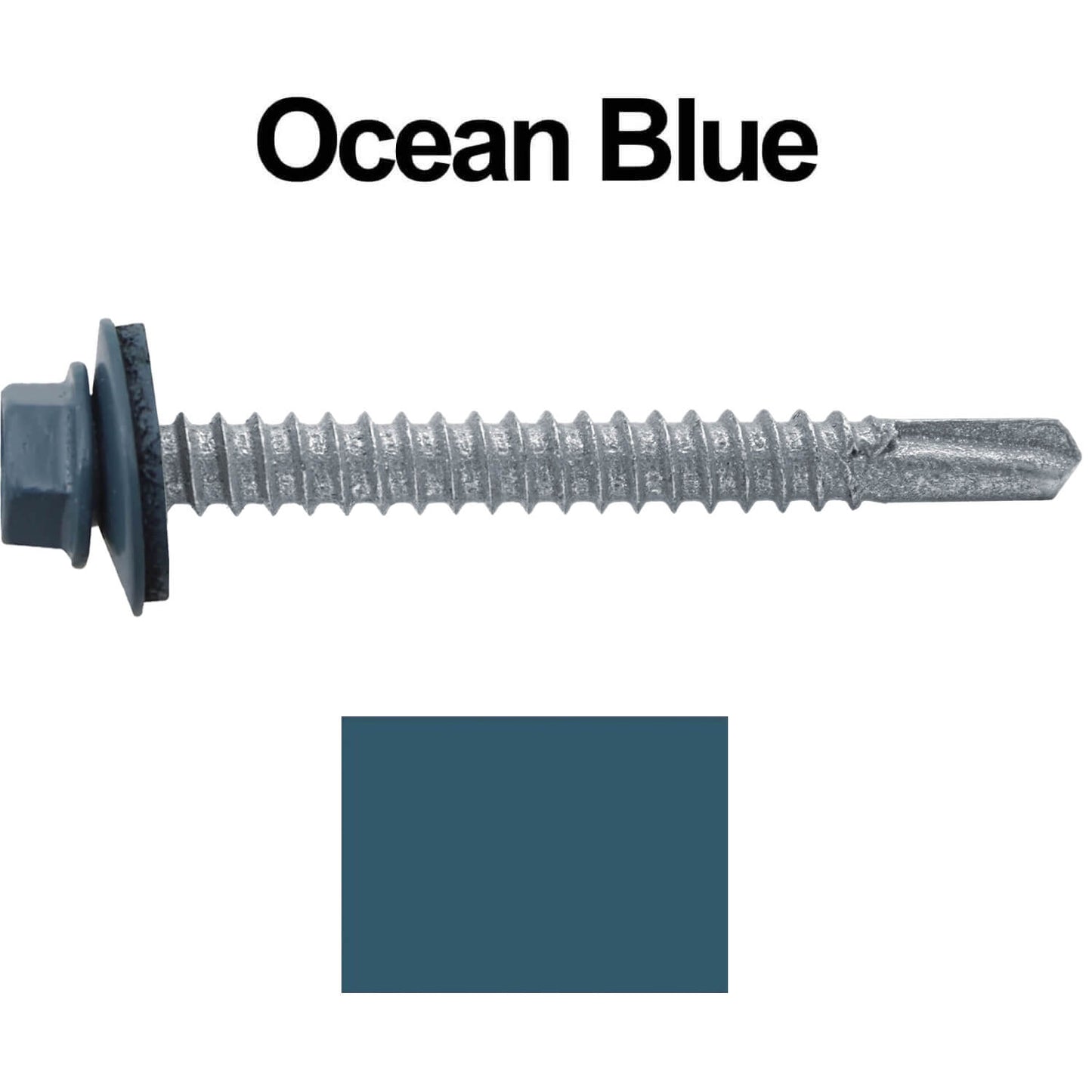 #12 x 2" Metal to Metal Type #3 Metal Roofing Screws - Hex Head Drill Point - 9/16" EPDM Washer.
