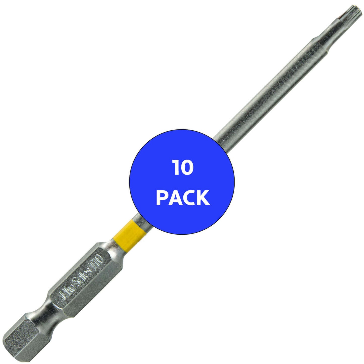 T10 (T-10) Torx/Star Driver Bit - Color Coded Torx/Star Drive Bit for Screws and Fasteners Requiring T10 (T-10) Size Bits