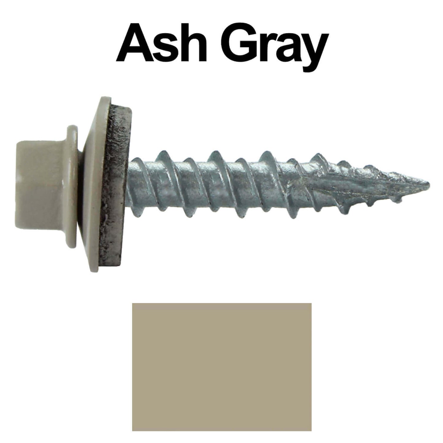 #10 x 1" Metal ROOFING SCREWS - Hex Washer Head - Self starting/self tapping - EPDM washer. Colored head.