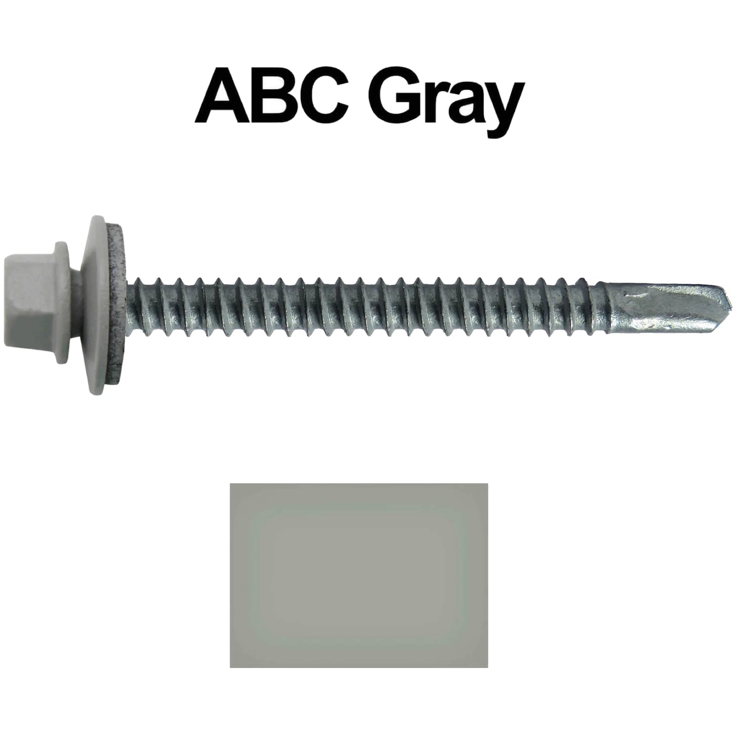 #12 X 3" Metal to Metal Type #3 Roofing Screws - Hex Washer Head - Self starting/self tapping - 5/8" EPDM washer. Colored head.