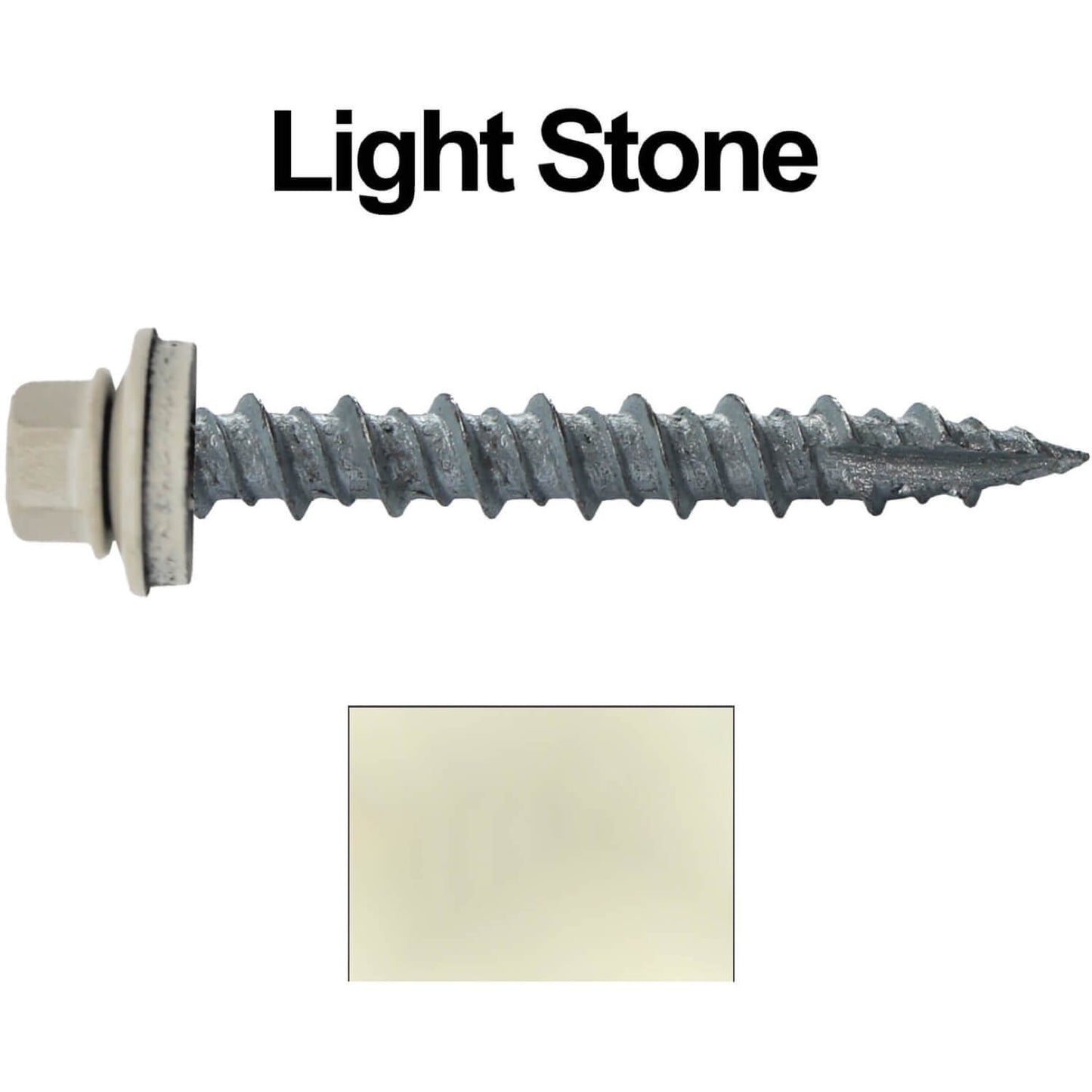 #10 x 1-1/2" Metal ROOFING SCREWS - Hex Washer Head - Self starting/self tapping - EPDM washer. Colored head.