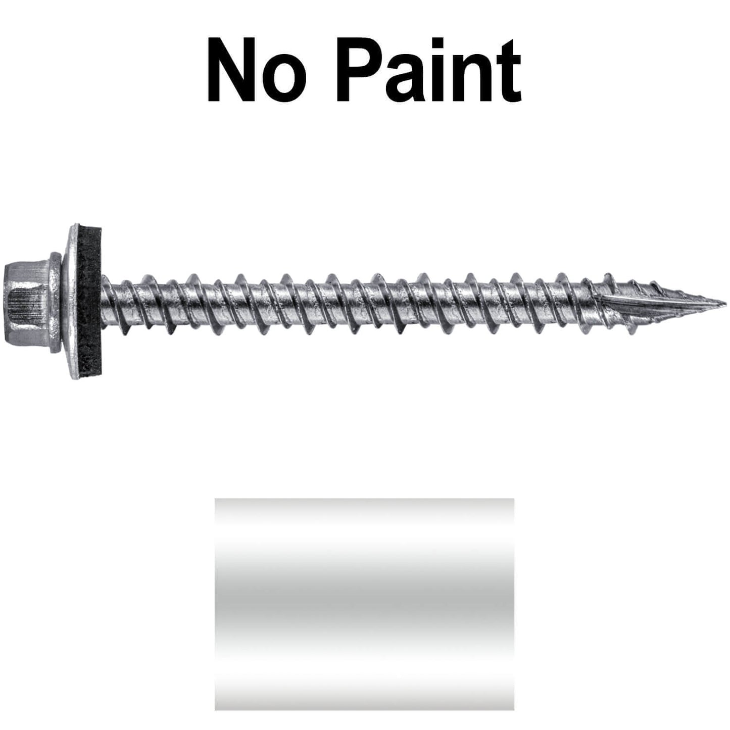 #9 x 2" Stainless Steel Metal Roofing Screws - Hex Washer Head - Self-Piercing (SP) tip metal to wood. EPDM washer. Colored head.
