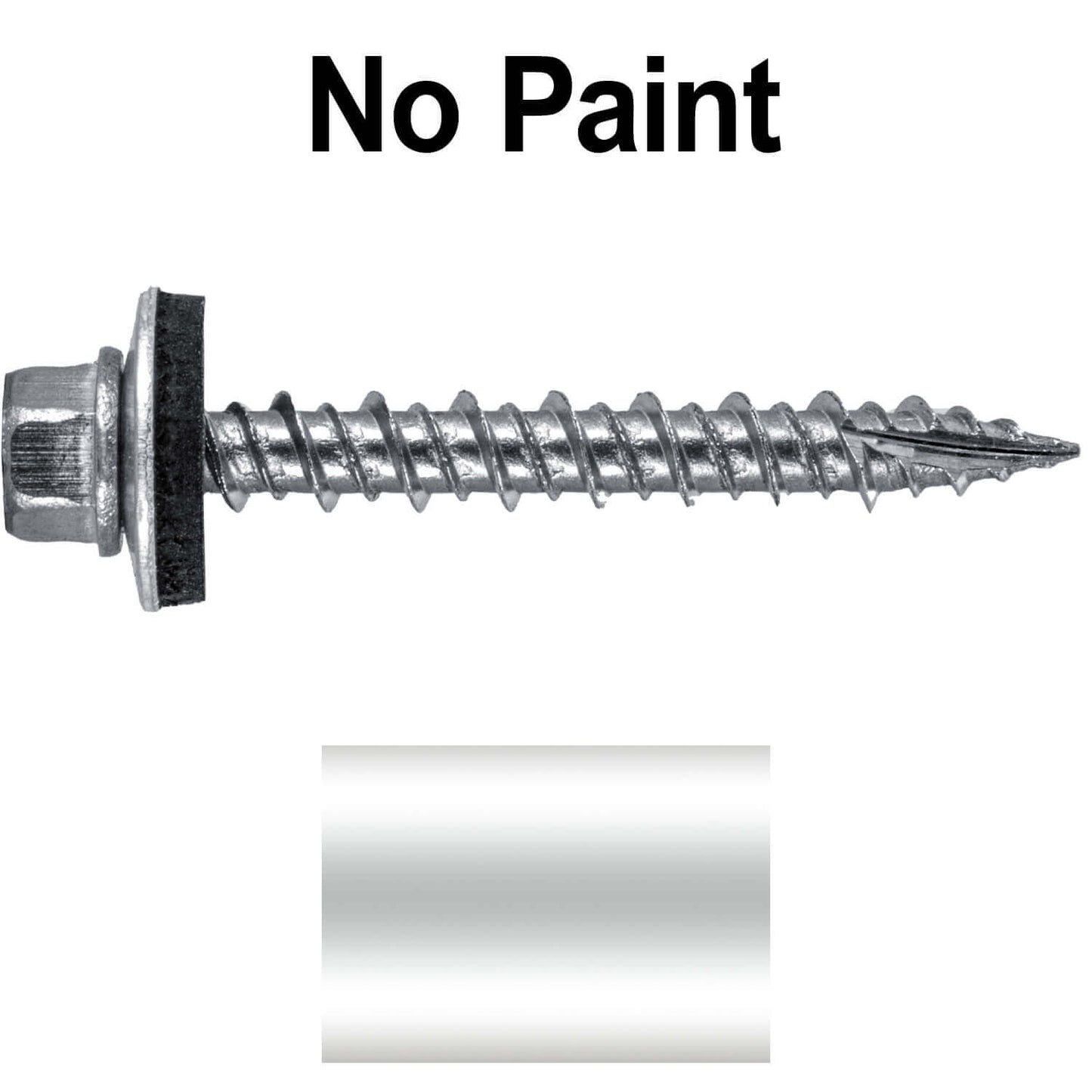 #9 x 1-1/2" Stainless Steel Metal Roofing Screws - Hex Washer Head - Self-Piercing (SP) tip metal to wood siding screws. EPDM washer. Colored head.