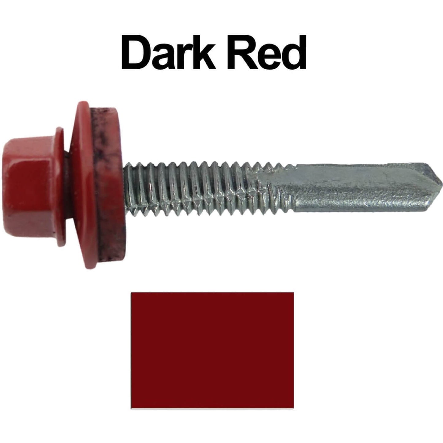 #12 x 1-1/2" Metal to Metal Type #5 Roofing Screws - Hex Head Drill Point. 9/16" EPDM Washer. Colored Head.
