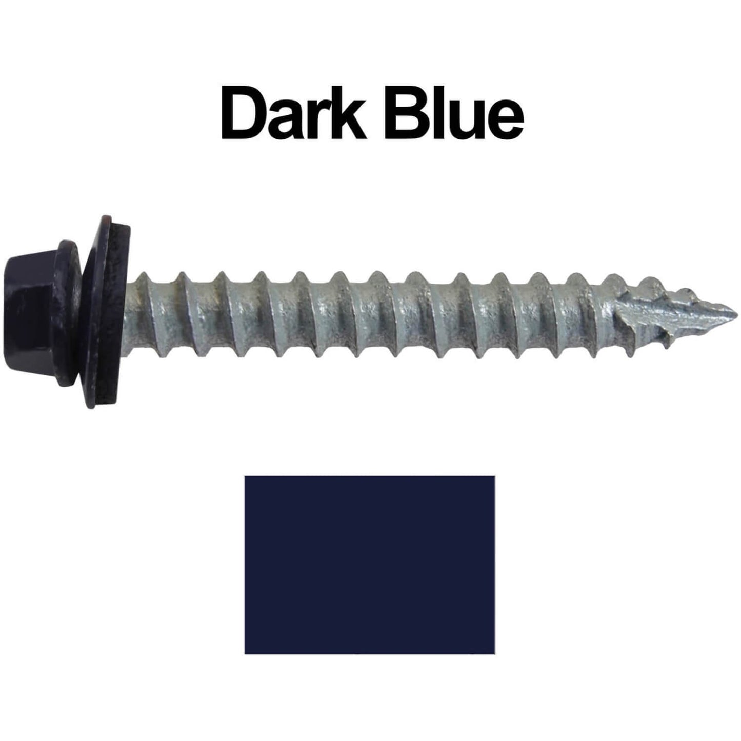 #14 x 2" Metal ROOFING SCREWS - Hex Washer Head - Self starting/self tapping - EPDM washer. Colored head.