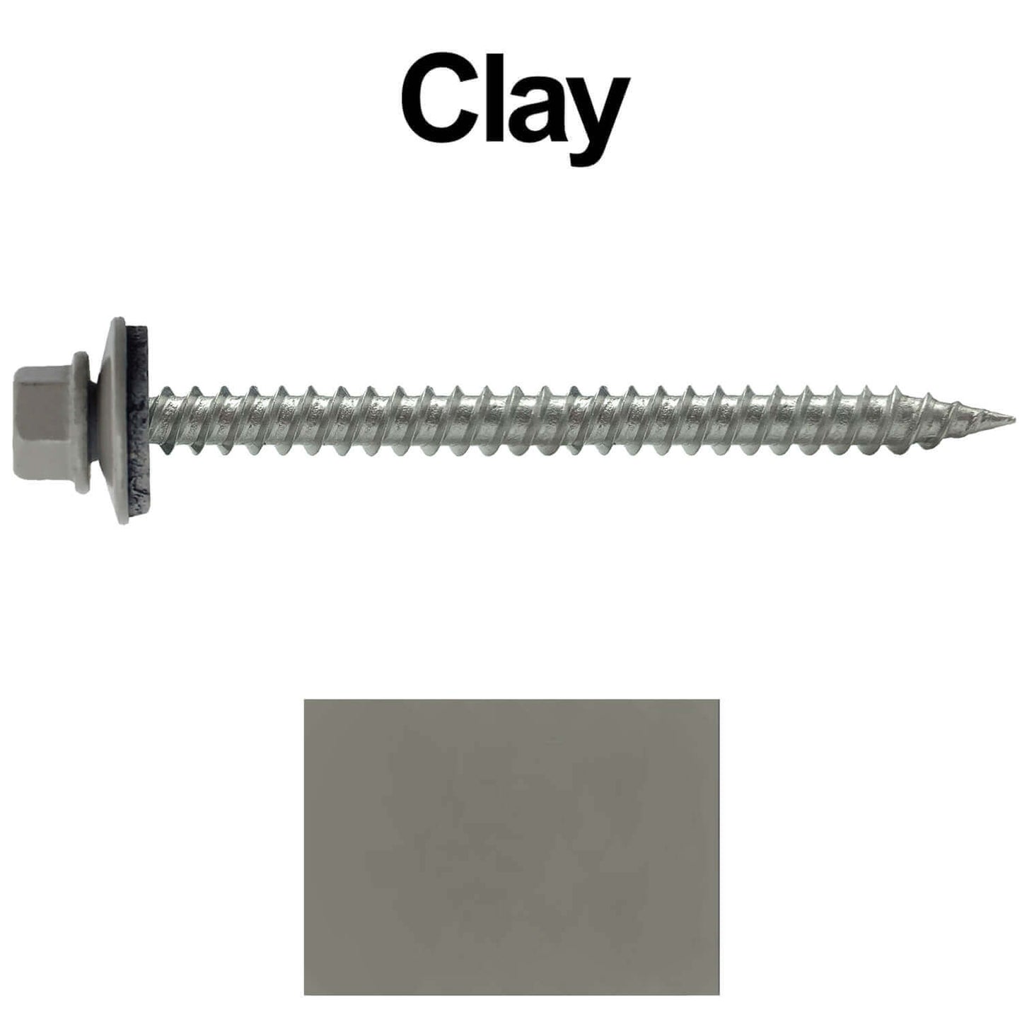 9 x 2-1/2" - Stainless Steel Metal Roofing Screws - Hex Washer Head - Self starting metal to wood siding screws. EPDM washer. Colored head.