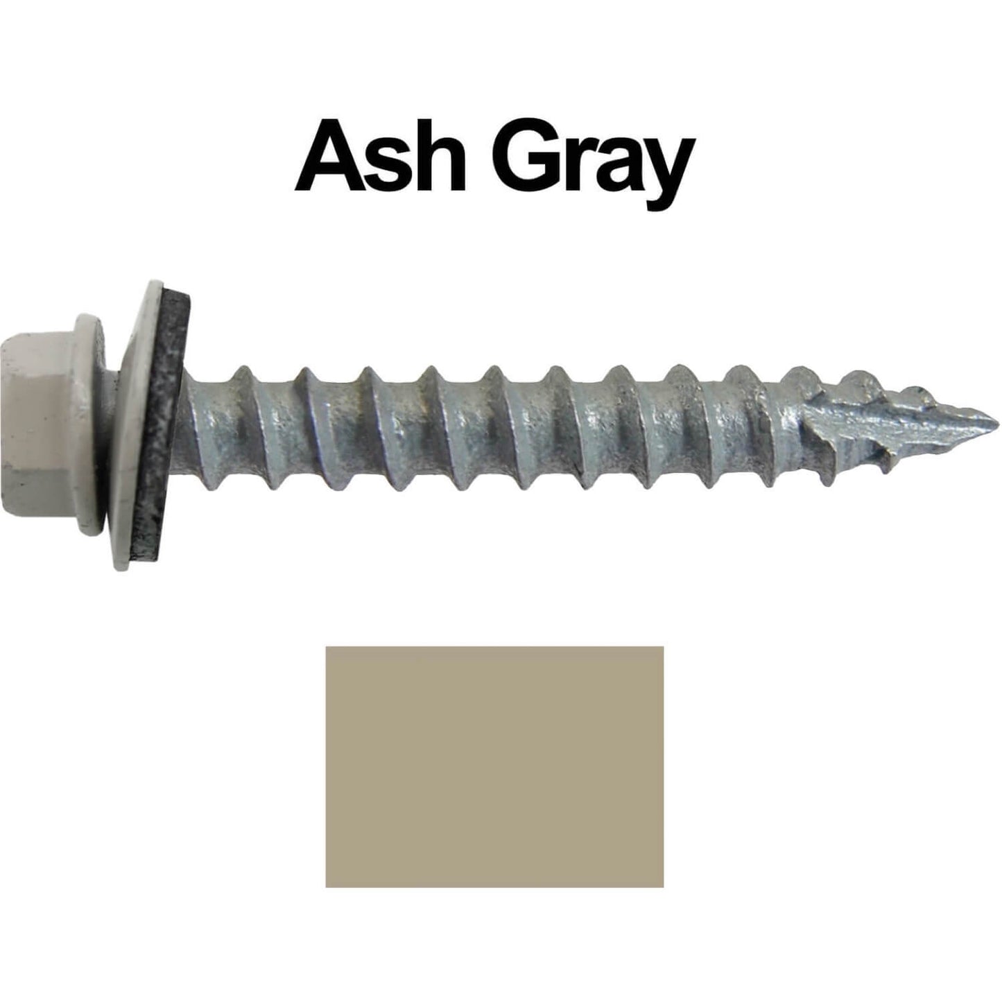 #14 x 1-1/2" Metal ROOFING SCREWS - Hex Washer Head - Self starting/self tapping - EPDM washer. Colored head.
