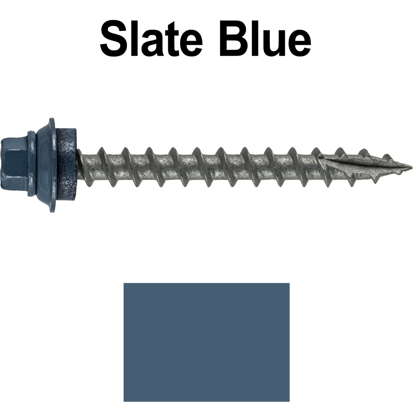 12 X 2" Metal Roofing Screws For OSB and Plywood - Galvanized Metal to Wood Type 17 Tip - 1/4" Hex Head - Assembled EPDM Washer