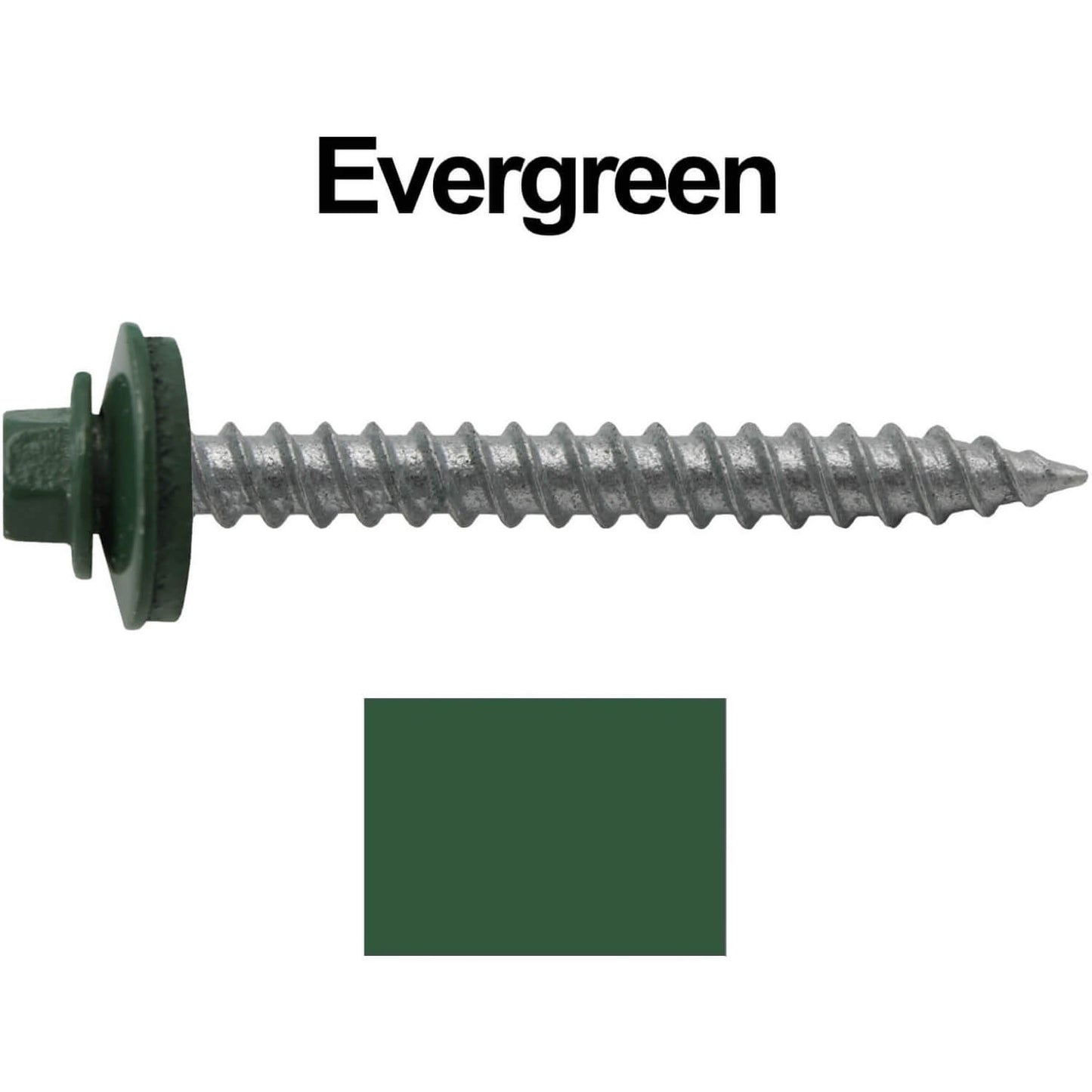 #12 x 2" RE-GRIP METAL ROOFING SCREWS - Hex Washer Head - Self starting/self tapping - EPDM washer. Colored head.
