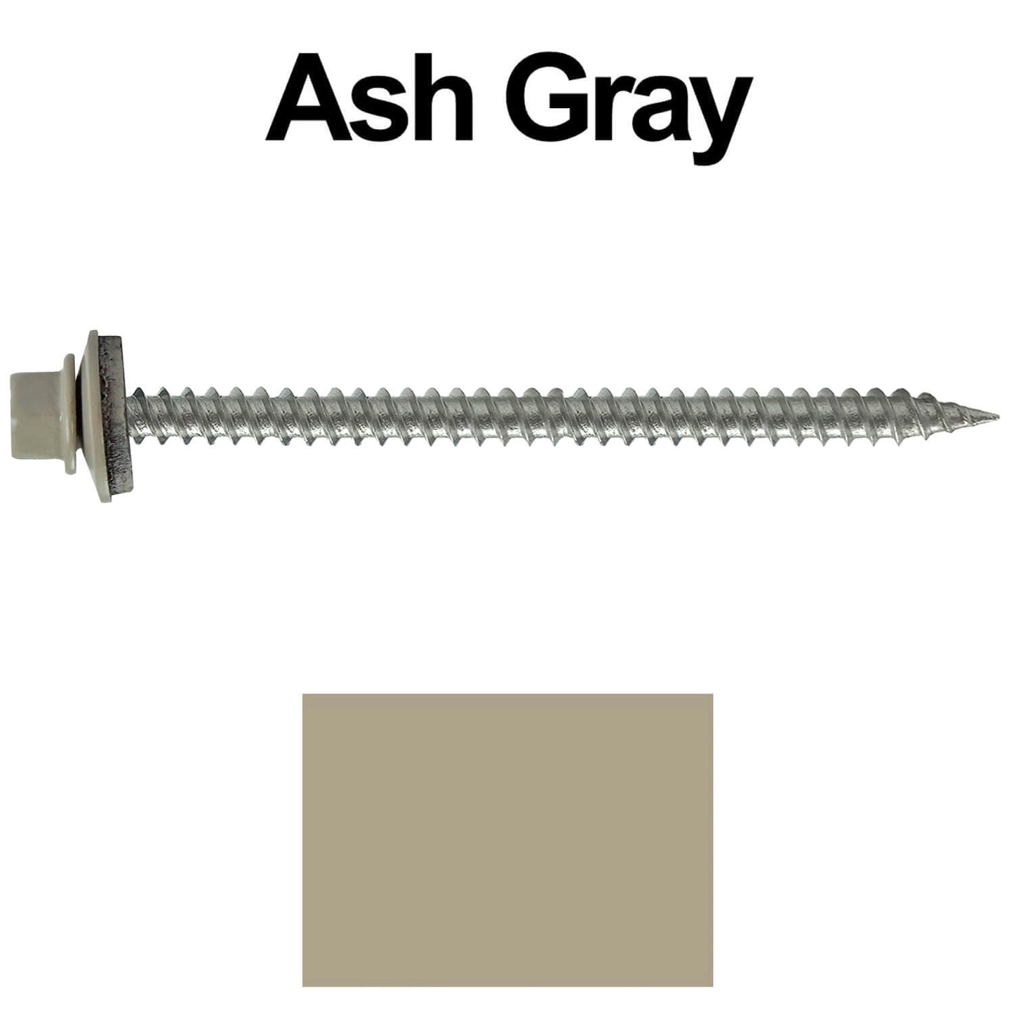 #9 x 3" Stainless Steel Metal Roofing Screws - Hex Washer Head - Self starting/self tapping - EPDM washer. Colored head.