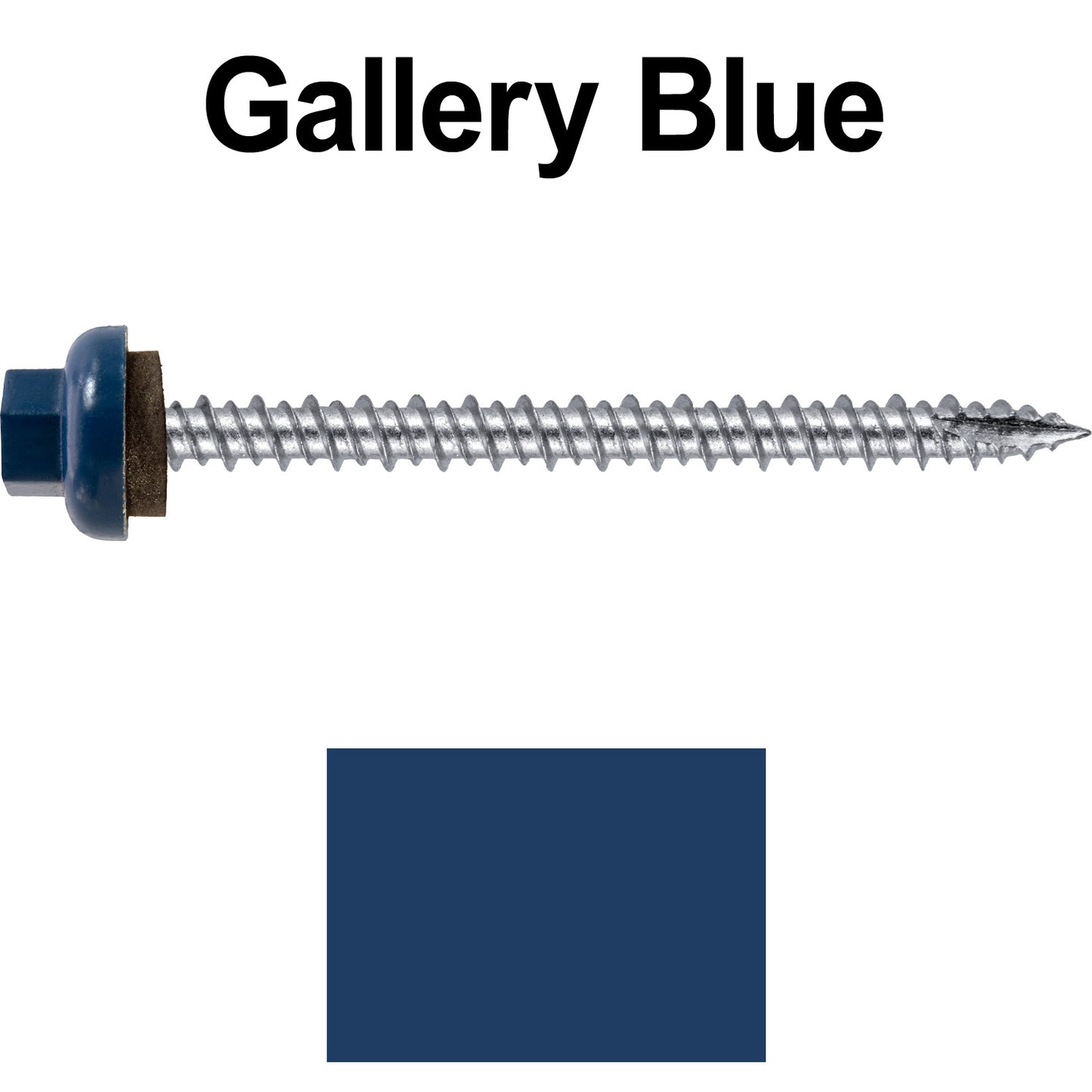 10 X 2-1/2" HI-LO Zinc Aluminum Cap Metal Roofing Screws - Hex Washer Head - Self starting/self tapping - EPDM washer. Colored head.