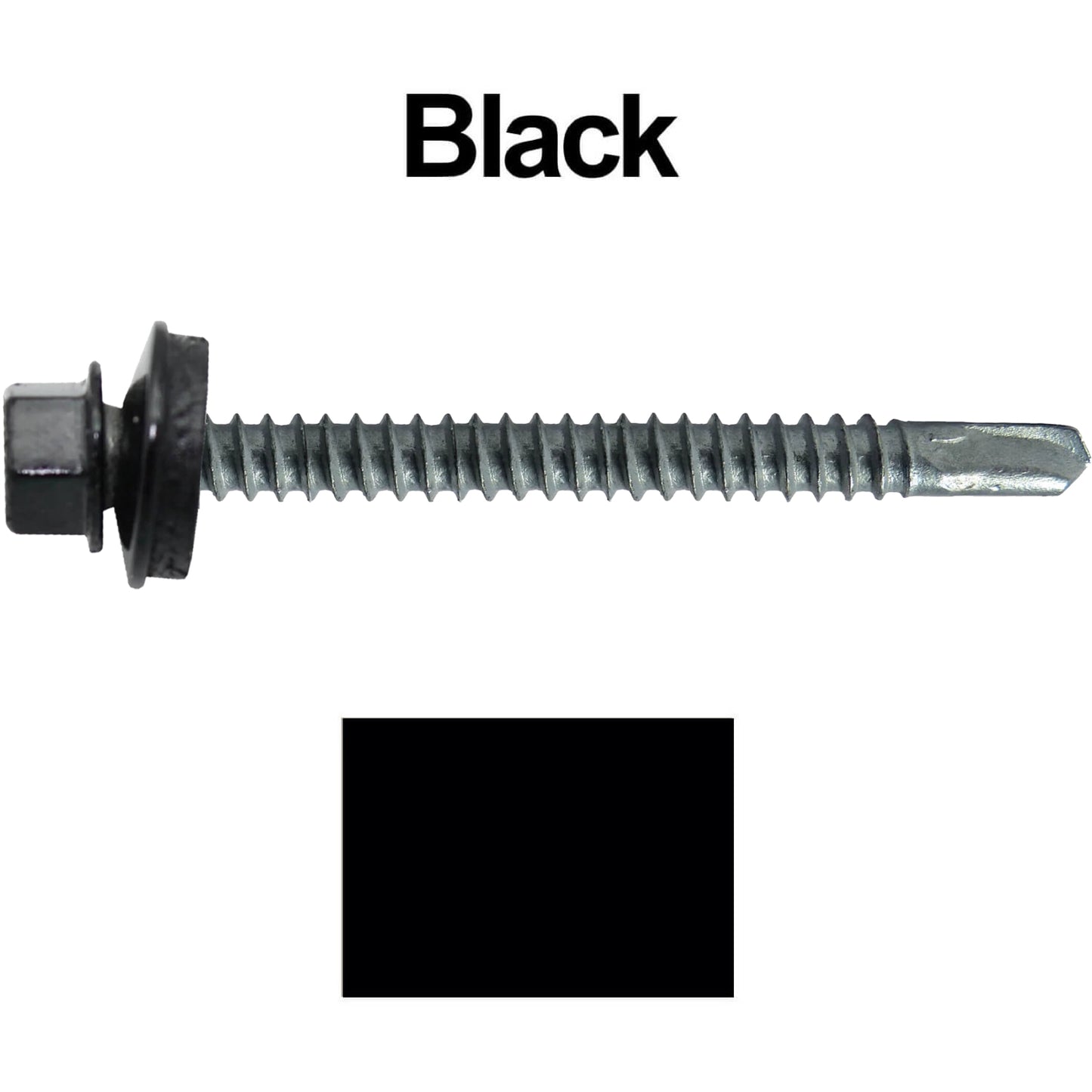 #12 X 3" Metal to Metal Type #3 Roofing Screws - Hex Washer Head - Self starting/self tapping - 5/8" EPDM washer. Colored head.