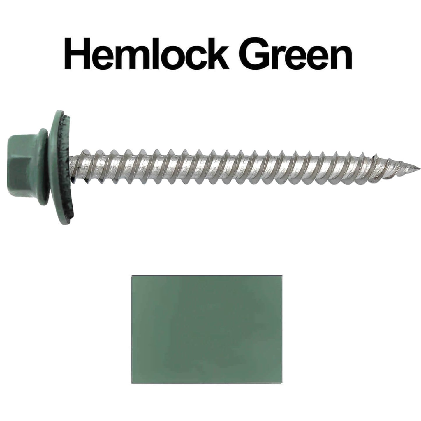 12 x 2-1/2" Stainless Steel Metal Roofing Screw - Hex Washer Head - Self starting/self tapping - EPDM washer. Colored head.