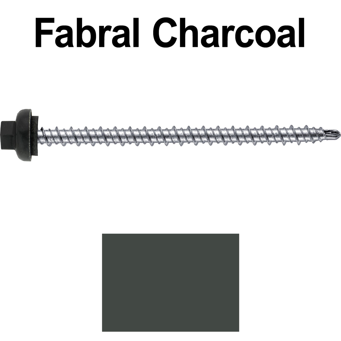 10 X 3" Zinc Aluminum Cap MINI-DRILLER Roofing Screws HI-LO THREAD Zinc Plated Carbon Steel Shank - EPDM Washer - Colored head