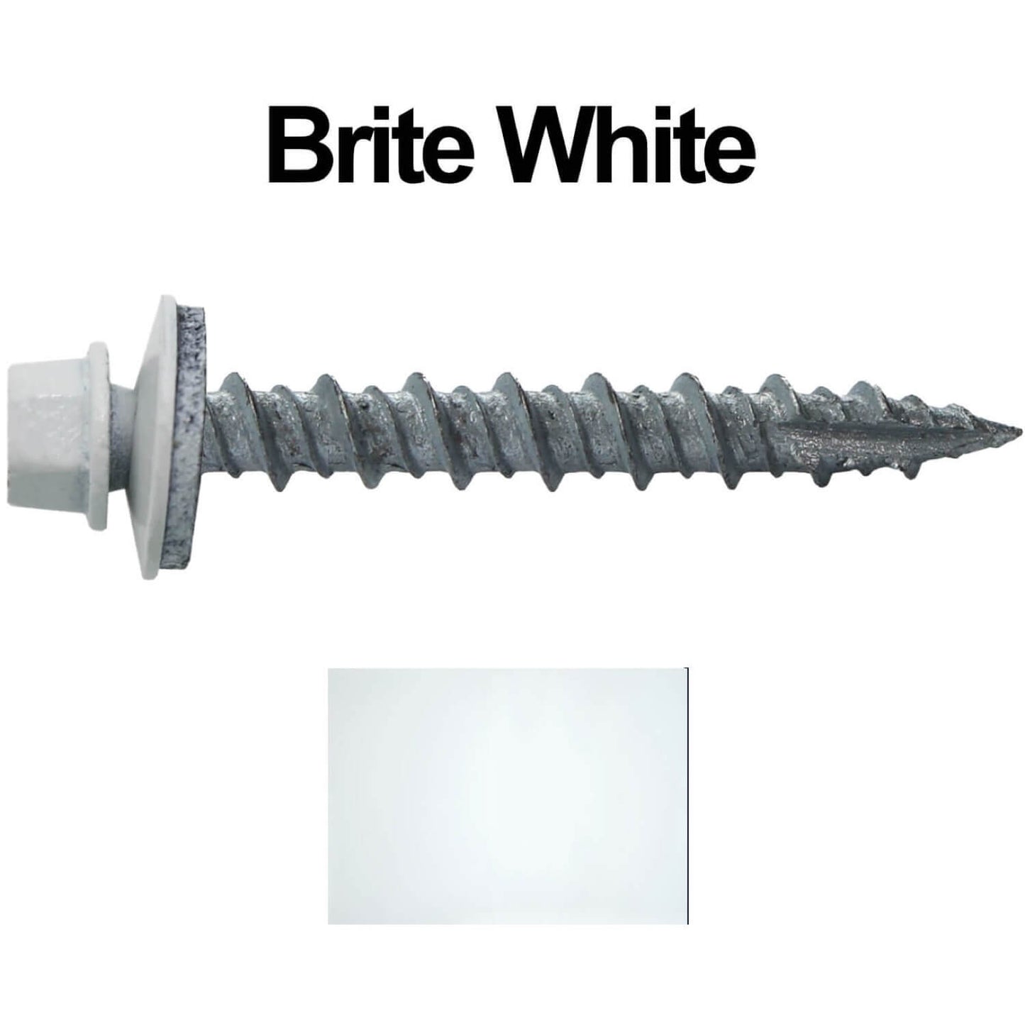 #10 x 1-1/2" Metal ROOFING SCREWS - Hex Washer Head - Self starting/self tapping - EPDM washer. Colored head.